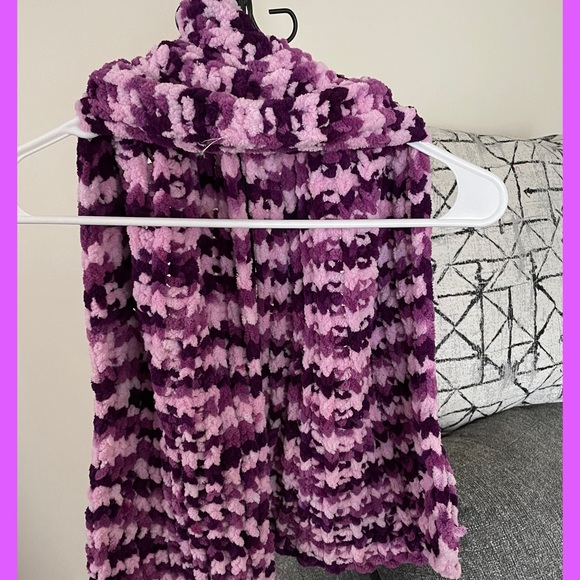 Handmade Crochet Purple Scarf Wrap. - Picture 2 of 3